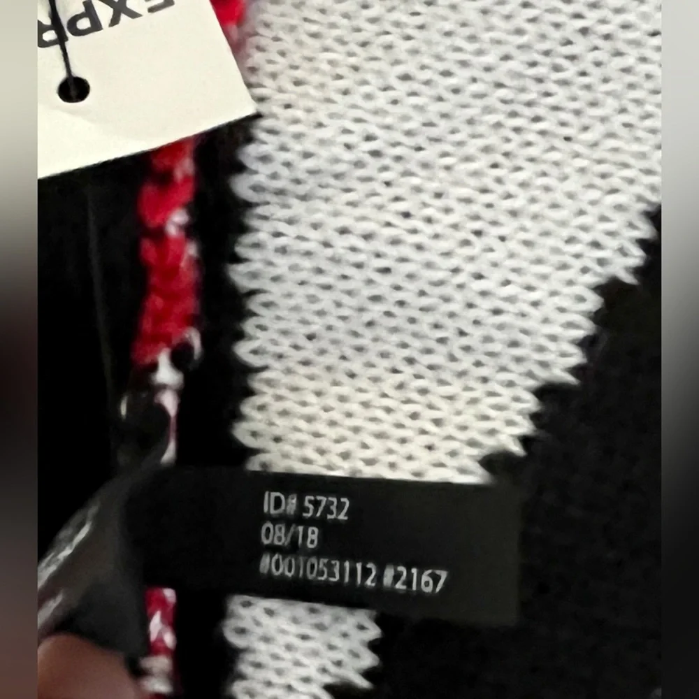 Express cold weather soft and cozy scarf in red/black/white/blue, one size